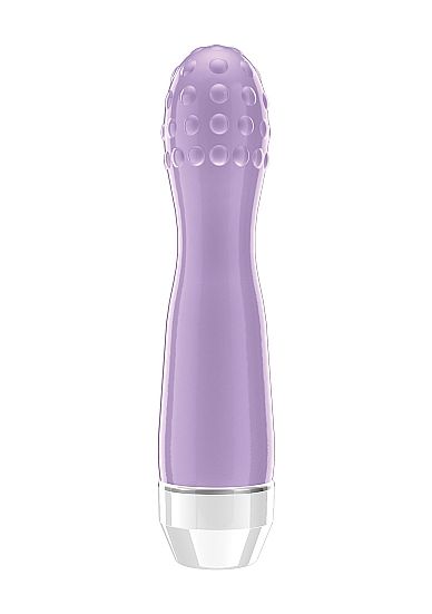 Фиолетовый вибратор Lowri с покрытой шишечками головкой - 15 см. от Shots Media BV