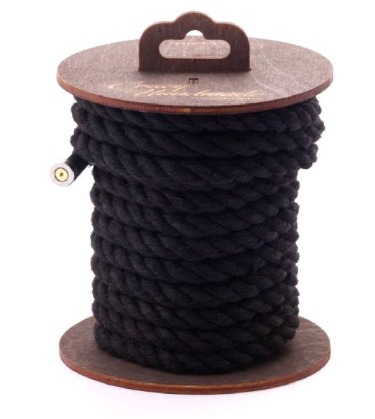 Черная хлопковая веревка для бондажа на катушке - 5 м. от Crazy Handmade