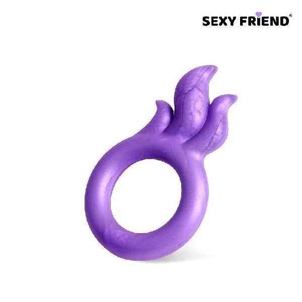 Фиолетовое эрекционное кольцо с язычками пламени от Bior toys