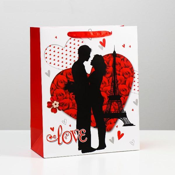Подарочный пакет  Романтичная пара Love  - 32 х 26 см. от Сима-Ленд