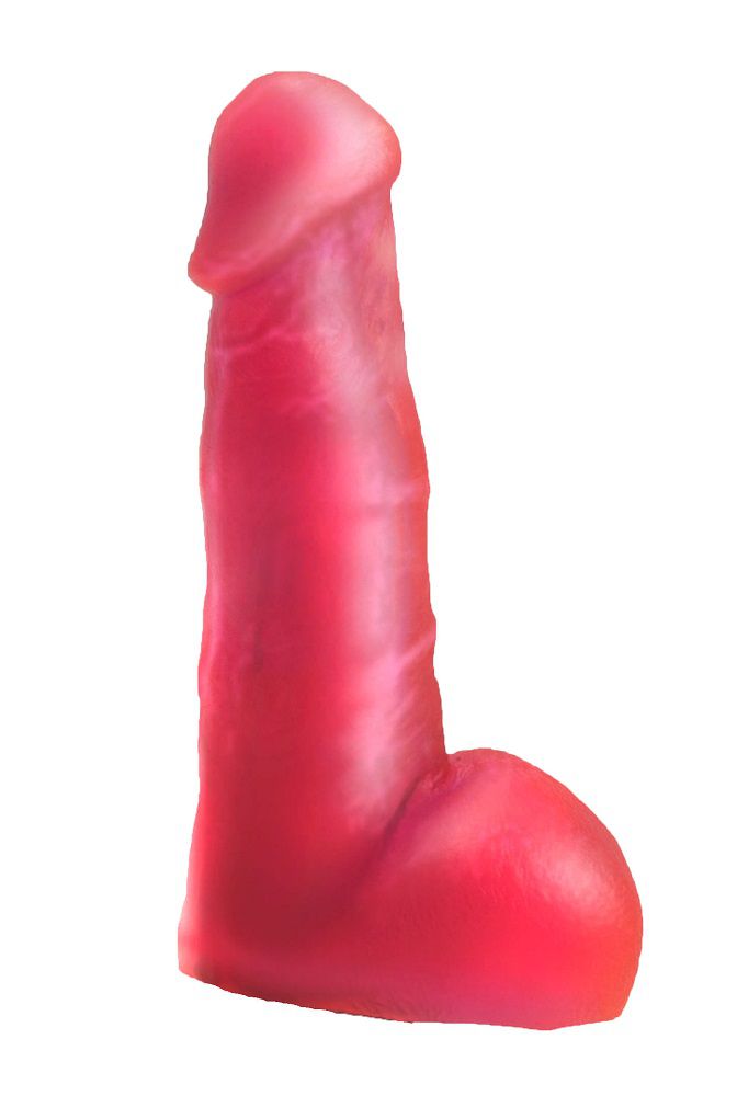 Розовая гелевая насадка с мошонкой для страпона - 17,8 см. от LOVETOY (А-Полимер)