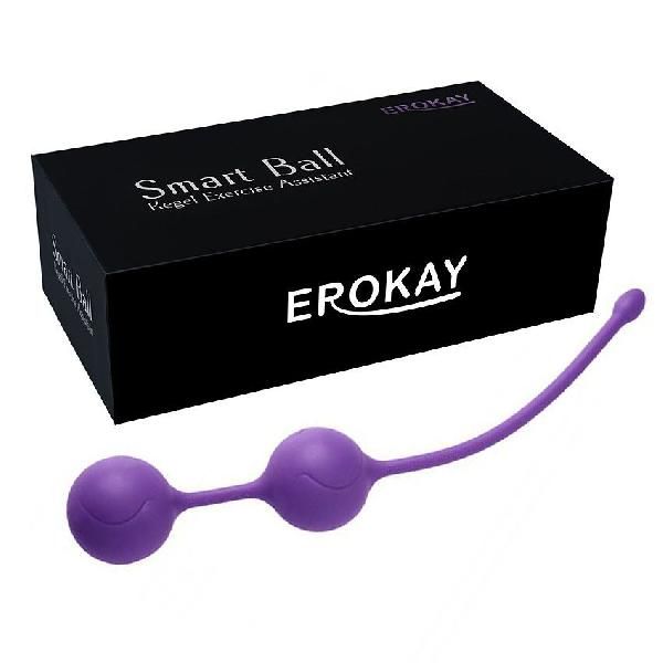 Фиолетовые металлические шарики с хвостиком в силиконовой оболочке от Erokay