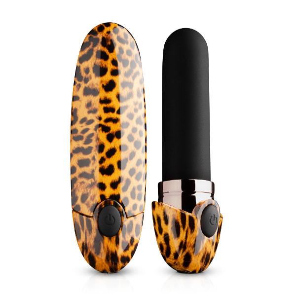 Леопардовый вибромассажер-помада Asha Lipstick Vibrator - 10 см. от EDC