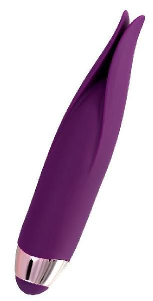 Фиолетовый клиторальный вибростимулятор FLO - 18,5 см. от ToyFa