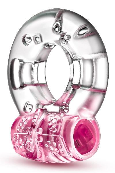Розовое эрекционное виброкольцо Arouser Vibrating C-Ring от Blush Novelties