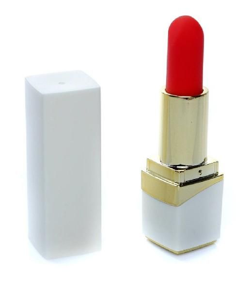 Белый мини-вибратор в форме помады от Boys of Toys