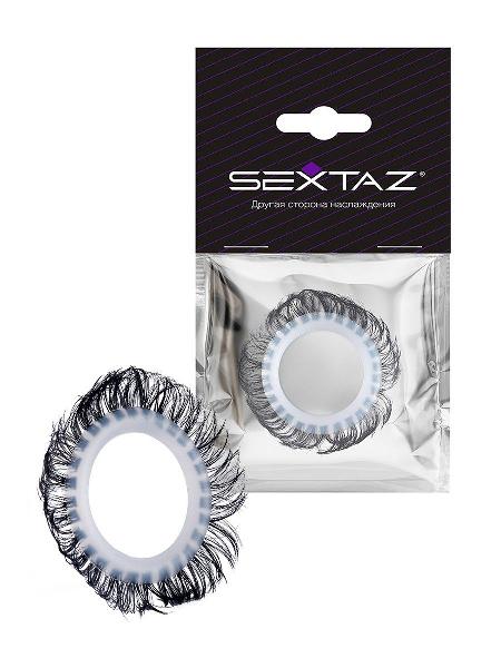 Эластичное эрекционное колечко с черными «ресничками» от Sextaz