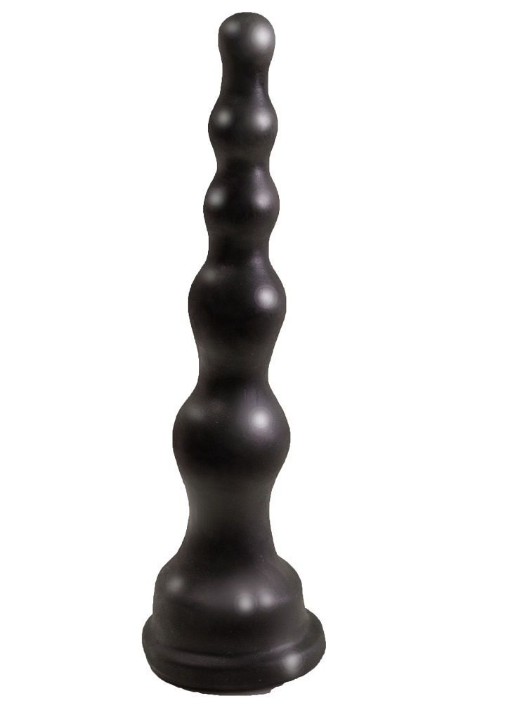 Чёрная анальная ёлочка с ограничительным основанием - 17,5 см. от LOVETOY (А-Полимер)