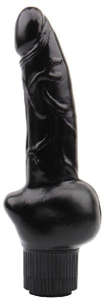 Черный вибратор-реалистик Obsidian Vibe Cock - 19 см. от Chisa