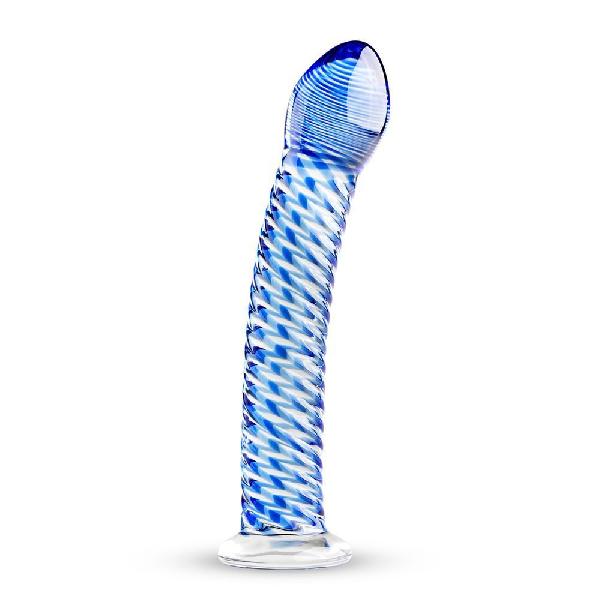 Голубой стеклянный фаллоимитатор Glass Dildo No.5 - 18 см. от EDC