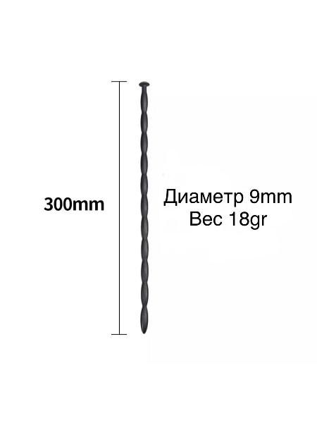 Черный уретральный силиконовый стимулятор - 30 см. от Джага-Джага