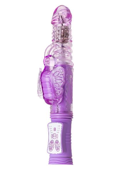 Фиолетовый хай-тек вибратор High-Tech fantasy с вращением бусин - 24,5 см. от A-toys