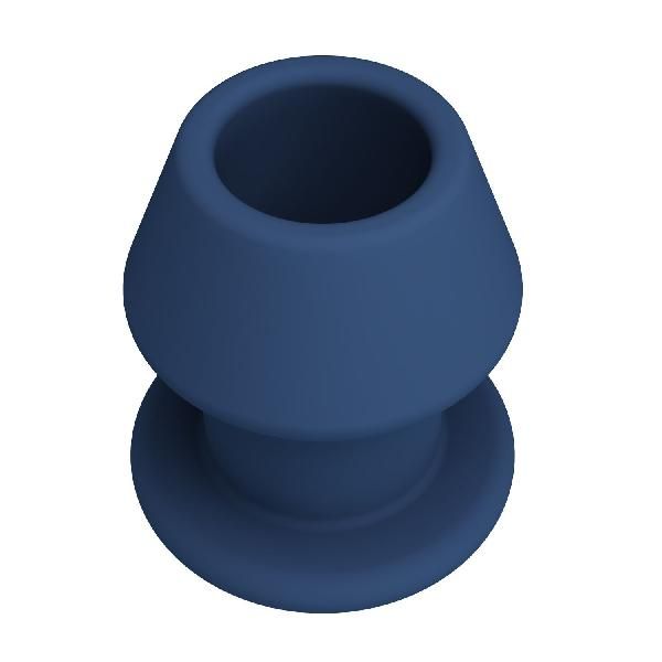 Синяя анальная пробка с открытым каналом - 8,7 см. от Baile