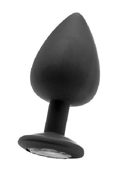 Чёрная анальная пробка Extra Large Diamond Butt Plug - 9,3 см. от Shots Media BV