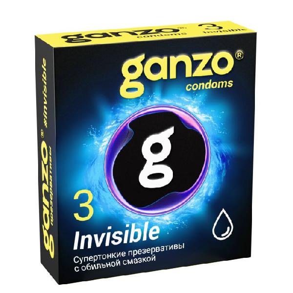 Супертонкие презервативы Ganzo Invisible - 3 шт. от Ganzo