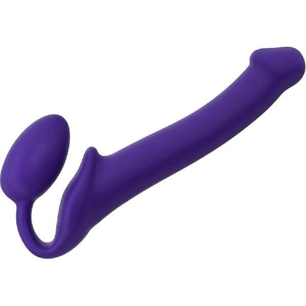 Фиолетовый безремневой страпон Silicone Bendable Strap-On - size M от Strap-on-me