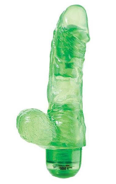 Зелёный гелевый вибраторJELLY JOY 6INCH 10 RHYTHMS GREEN - 15 см. от Dream Toys