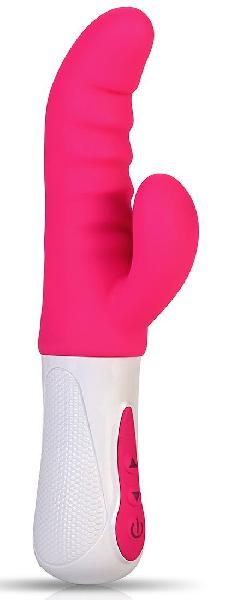 Ярко-розовый стимулятор-кролик Punch G - 23,7 см. от Aisnn