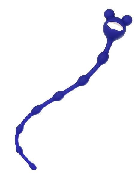 Синяя силиконовая анальная цепочка Froggy - 27,4 см. от ToyFa