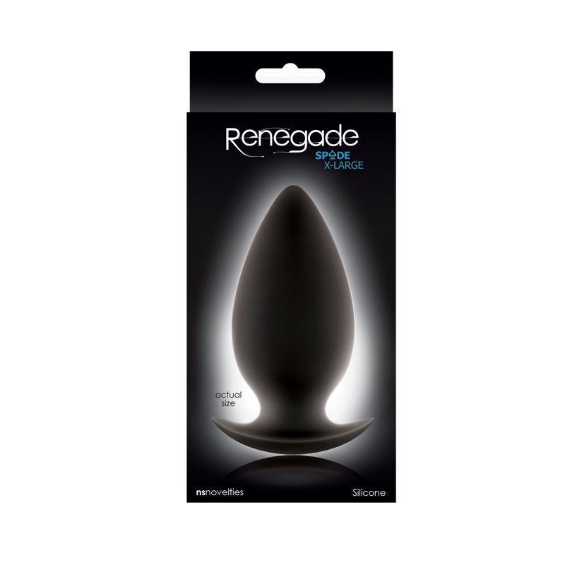 Чёрная анальная пробка большого размера Renegade Spades для ношения - 11,1 см. от NS Novelties