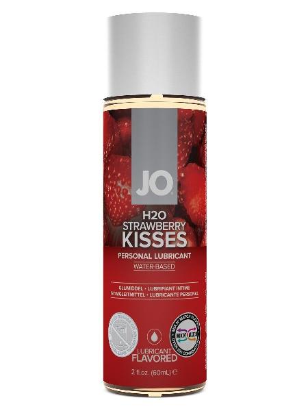 Лубрикант на водной основе с ароматом клубники JO Flavored Strawberry Kiss - 60 мл. от System JO
