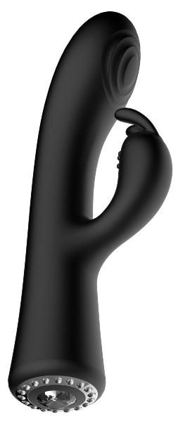 Черный вибромассажер-кролик Lux - 20 см. от Shots Media BV