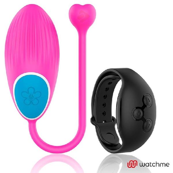 Розовое виброяйцо с черным пультом-часами Wearwatch Egg Wireless Watchme от DreamLove