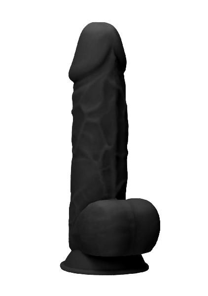Черный фаллоимитатор Realistic Cock With Scrotum - 21,5 см. от Shots Media BV