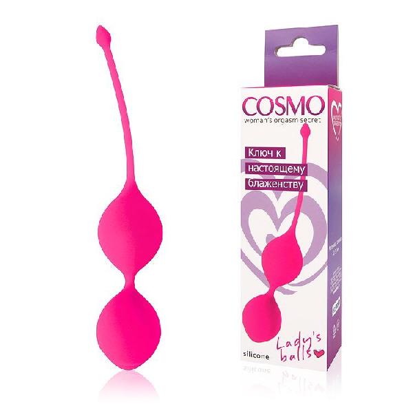 Розовые вагинальные шарики Cosmo с хвостиком от Bior toys