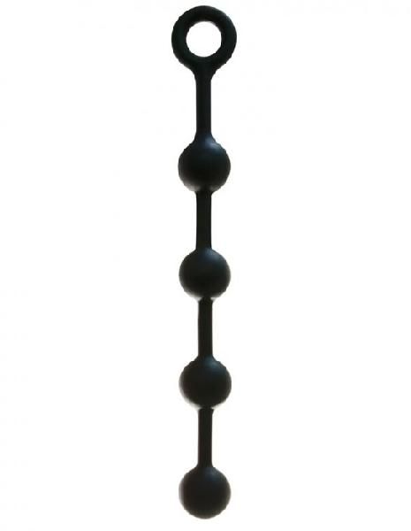 Чёрная анальная цепочка из силикона - 38 см. от NMC