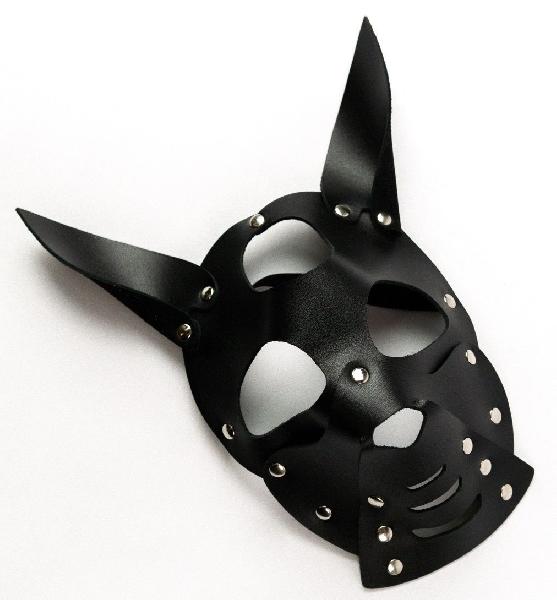 Черная маска  Собака  с ушками от Crazy Handmade