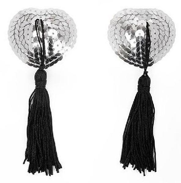 Серебристые пэстисы-сердечки с черными кисточками от Bior toys