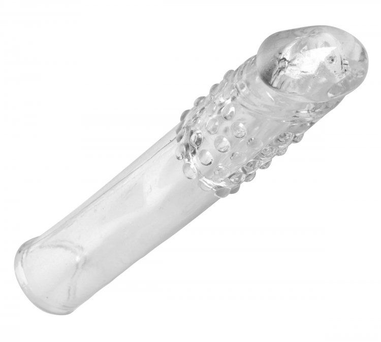 Удлиняющая насадкаThick Stick Clear Textured Penis Extender - 17,8 см. от XR Brands
