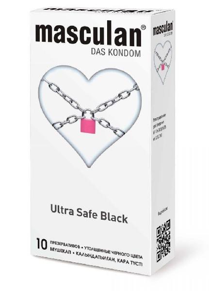 Ультрапрочные презервативы Masculan Ultra Safe Black - 10 шт. от Masculan