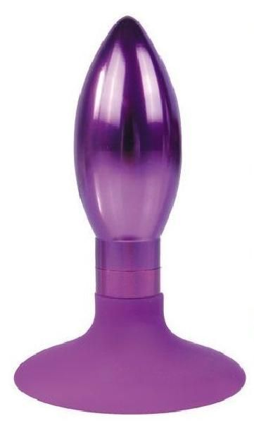 Фиолетовая овальная анальная пробка - 9 см. от Bior toys
