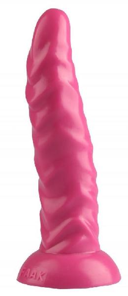Розовая рельефная анальная втулка - 22,5 см.  от Сумерки богов