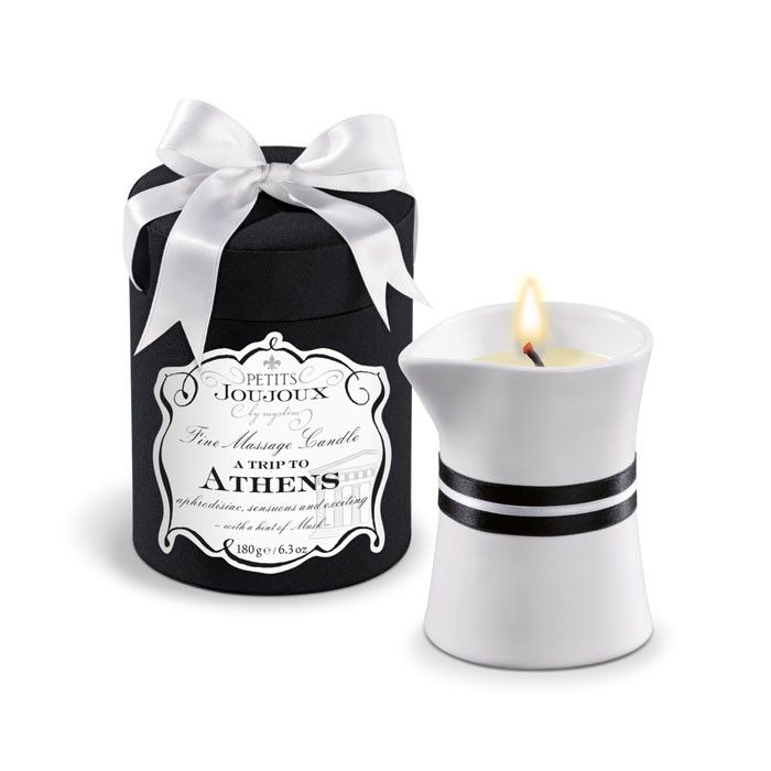 Массажное масло в виде большой свечи Petits Joujoux Athens с ароматом муската и пачули от MyStim