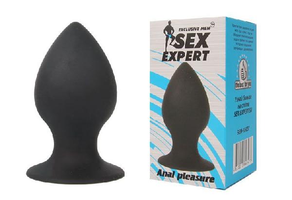 Чёрная анальная пробка Sex Expert - 7 см. от Bior toys