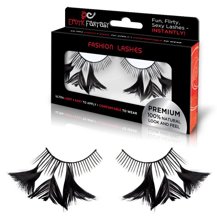 Накладные черные ресницы с перышками Flirty Feathers от Erotic Fantasy