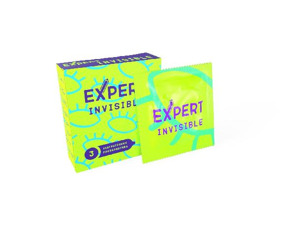 Ультратонкие презервативы Expert Invisible - 3 шт. от Expert