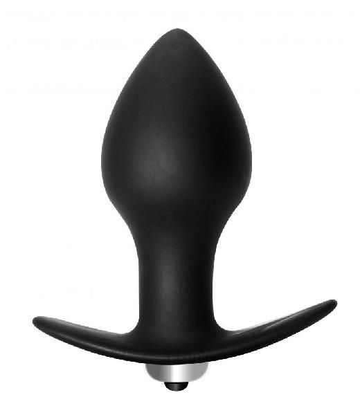 Чёрная анальная вибропробка Bulb Anal Plug - 10 см. от Lola toys