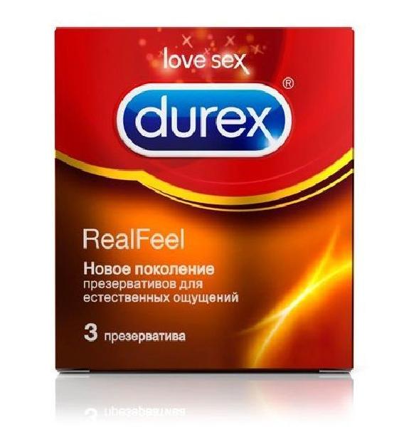 Презервативы Durex RealFeel для естественных ощущений - 3 шт. от Durex