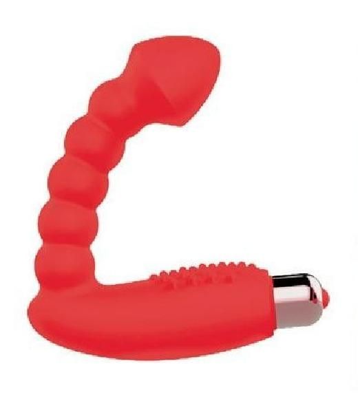 Красный массажер простаты с вибрацией - 10 см. от Bior toys