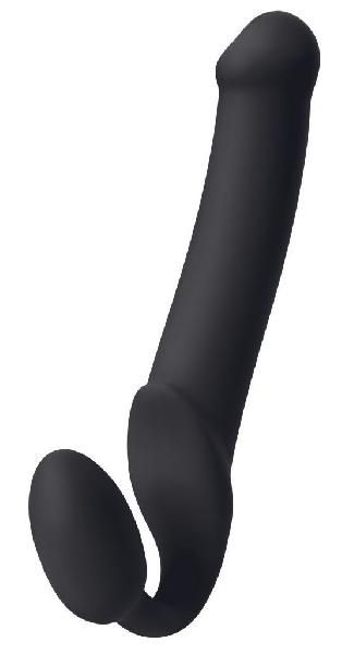 Черный безремневой страпон Silicone Bendable Strap-On XL от Strap-on-me