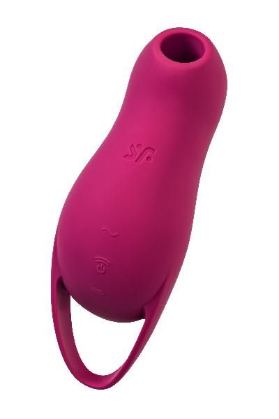 Малиновый вакуум-волновой стимулятор клитора с вибрацией Pocket Pro 1 от Satisfyer