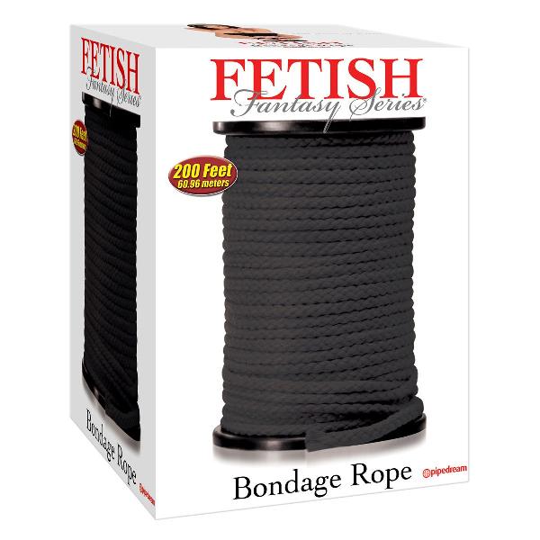 Черная веревка для связывания Bondage Rope - 60,9 м. от Pipedream