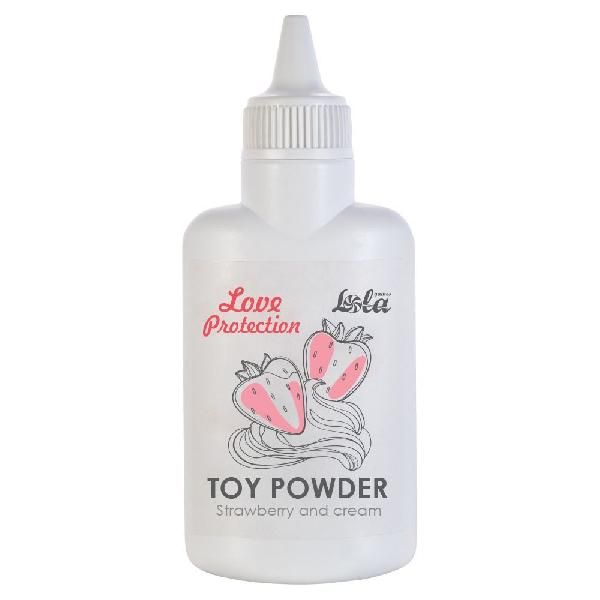 Пудра для игрушек Love Protection с ароматом клубники со сливками - 30 гр. от Lola toys