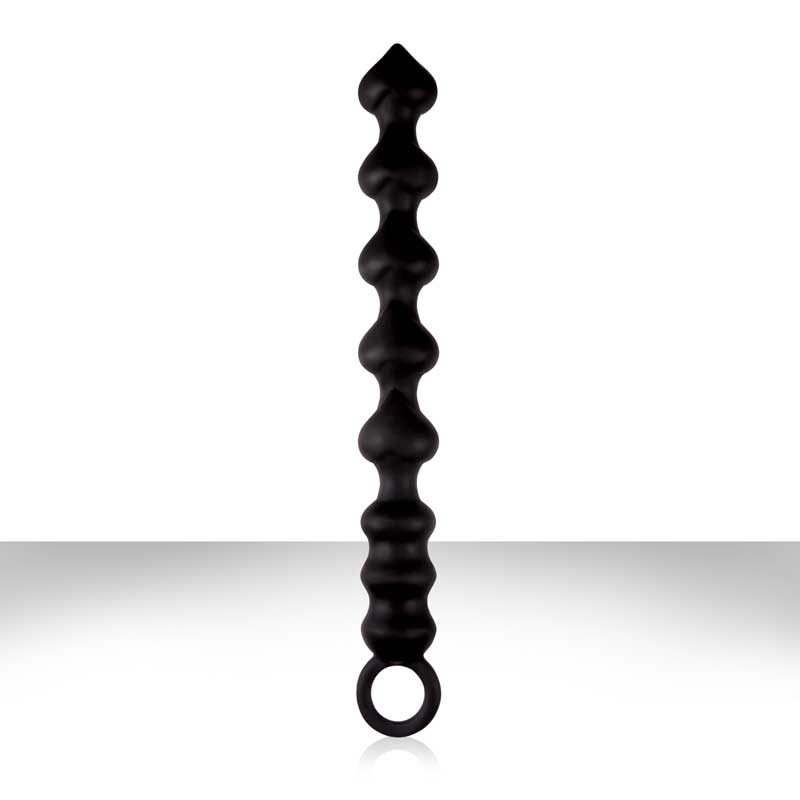 Черная анальная цепочка из силикона PERLES D AMOUR - 22 см. от NS Novelties