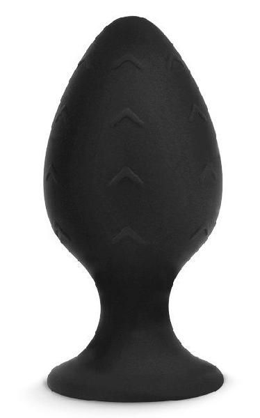Черная силиконовая анальная пробка с рельефом - 7 см. от Brazzers