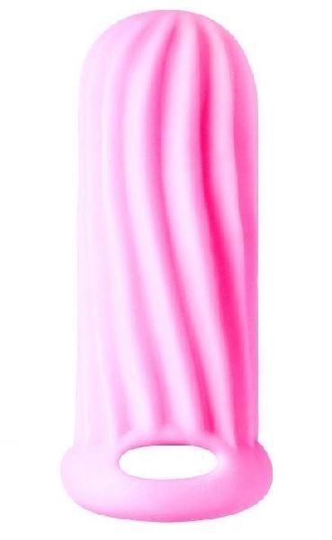 Розовый фаллоудлинитель Homme Wide - 11 см. от Lola toys